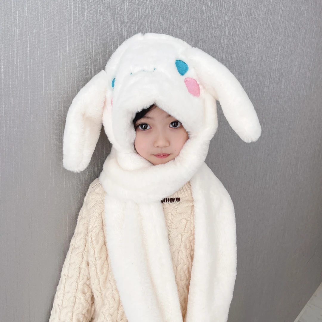 【玉桂狗三件套】帽子围巾一体男孩女童卡通可爱毛绒保暖加绒冬 127