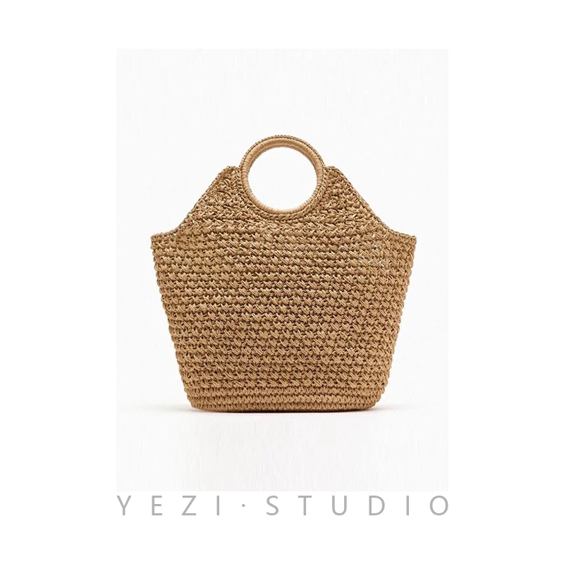 【麦穗】圆环度假风手工休闲草编手提包24155021