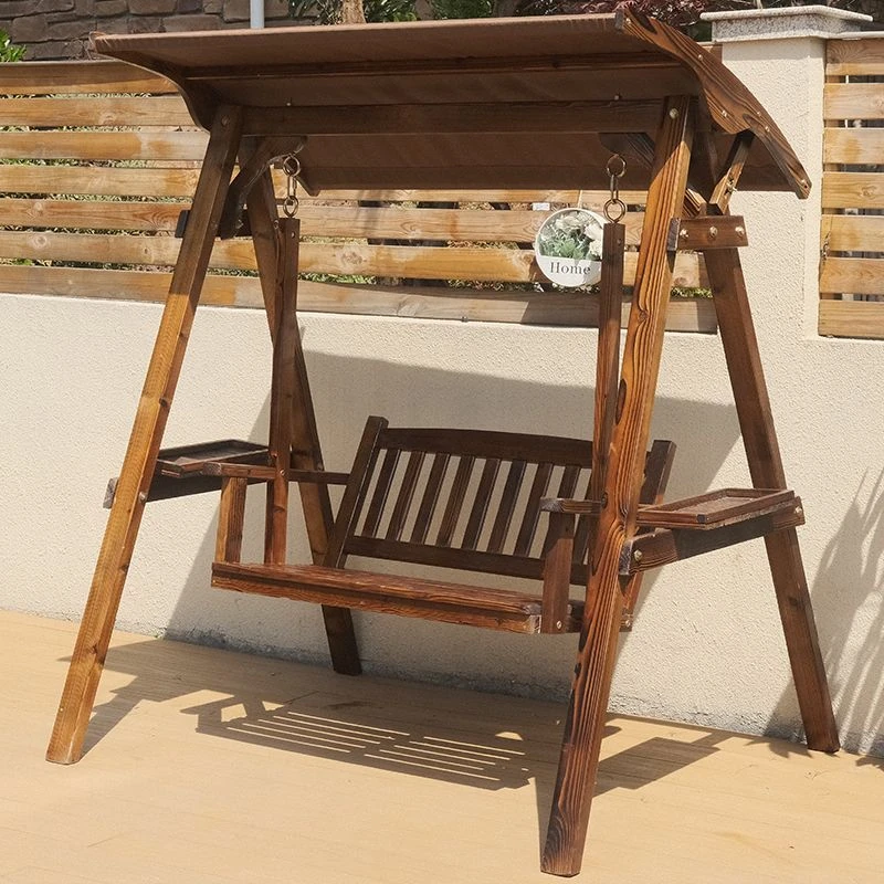 实木秋千户外庭院家用荡秋千吊椅阳台院子秋千防腐木秋千双人摇椅