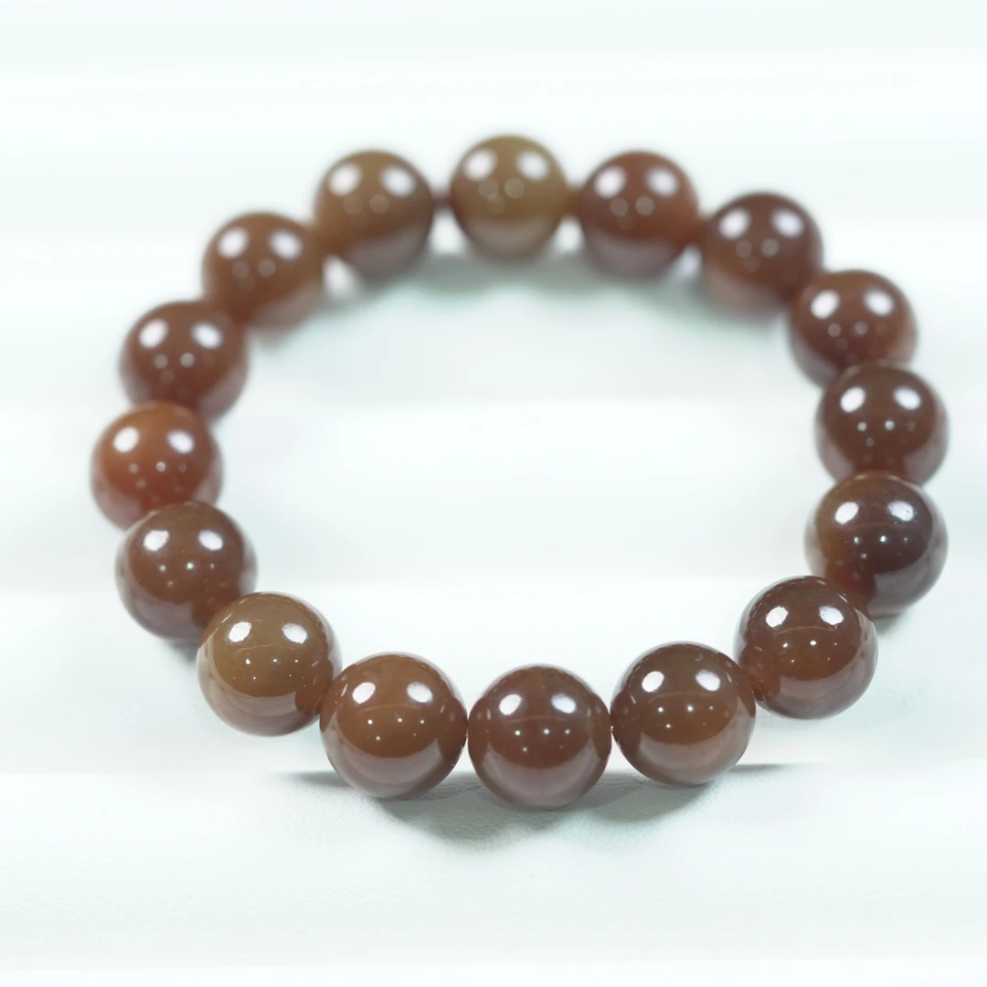 C12Q01和田玉新疆且末手串深糖12mm经典时尚百搭轻奢精美