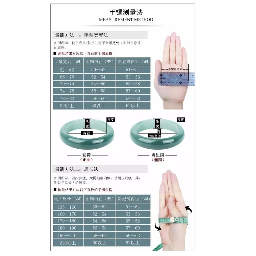 SZ88888勿拍勿拍勿拍手镯圈口测量图正圆手掌圆镯宽条镯子