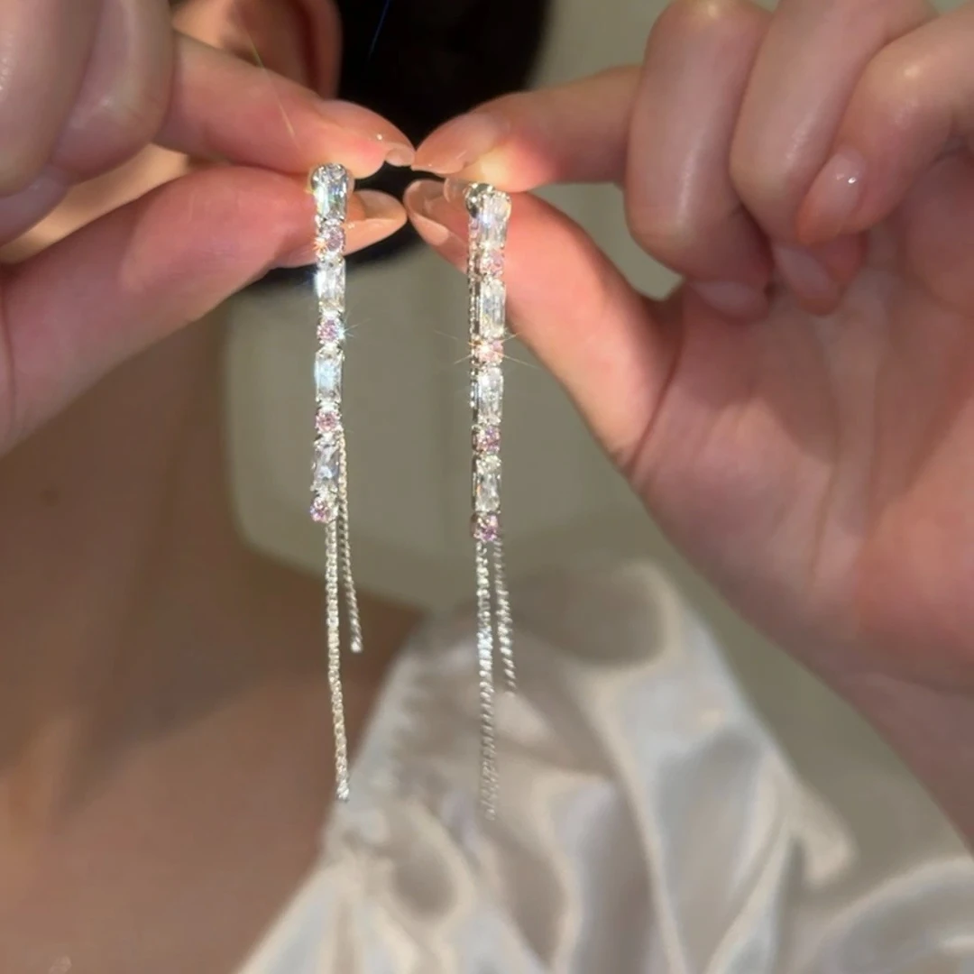 铜合金合成锆石耳饰 【彩光】高级感简约时尚轻奢精致满钻时尚耳钉