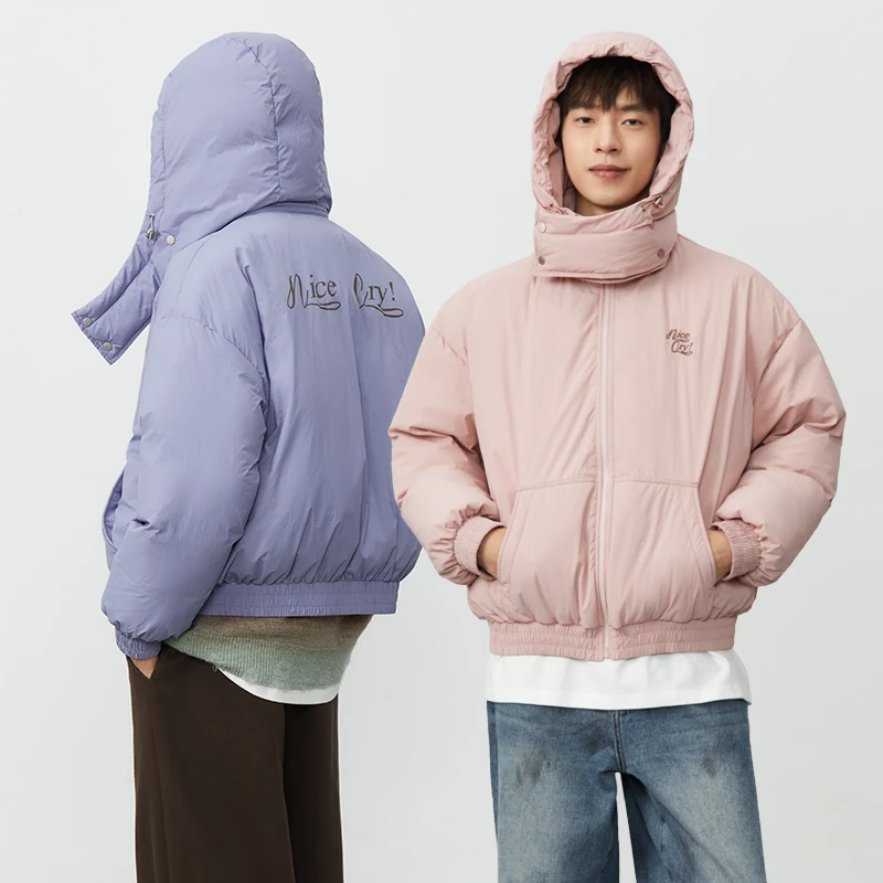 Crying center/哭喊中心nice cry粉紫棉服外套挡风可拆帽情侣户外