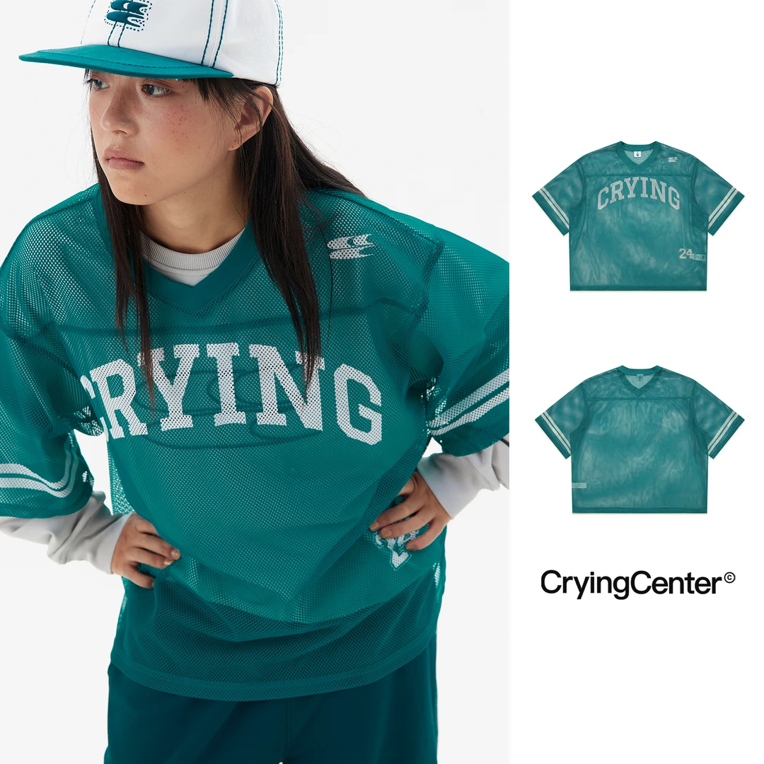 Crying center/哭喊中心棒球网面短袖透气速干户外