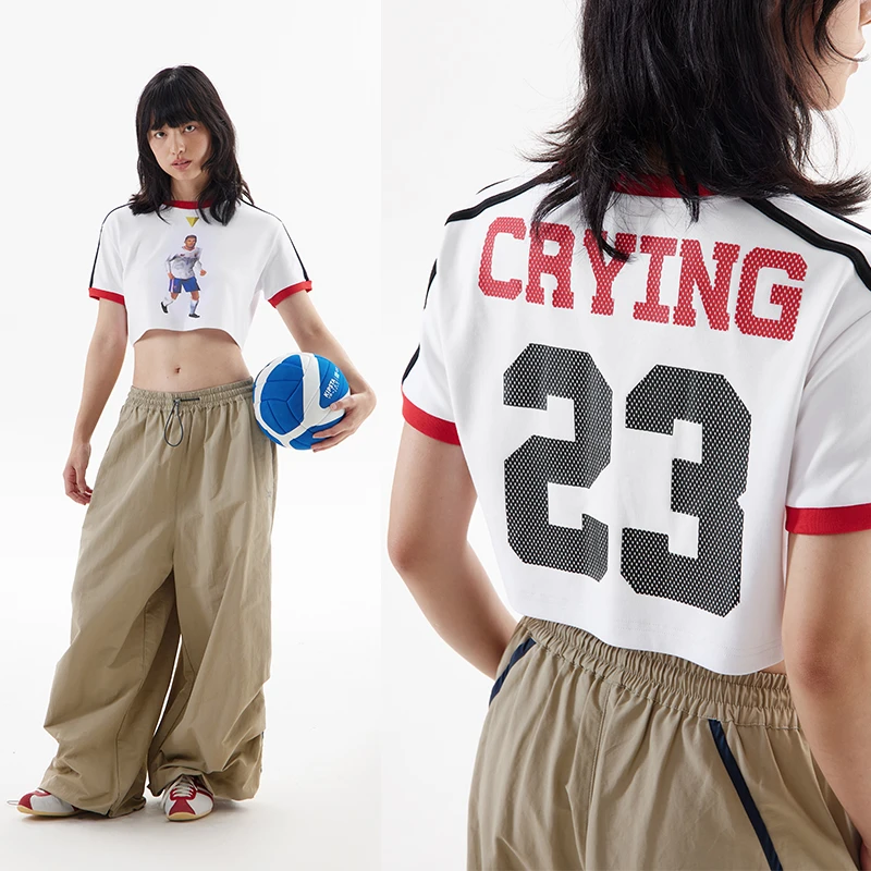 Crying center/哭喊中心球员短款宽松T恤