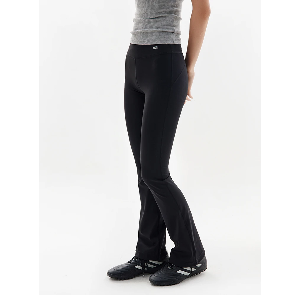 Crying center/哭喊中心黑色基础款超显瘦紧身瑜伽运动喇叭裤