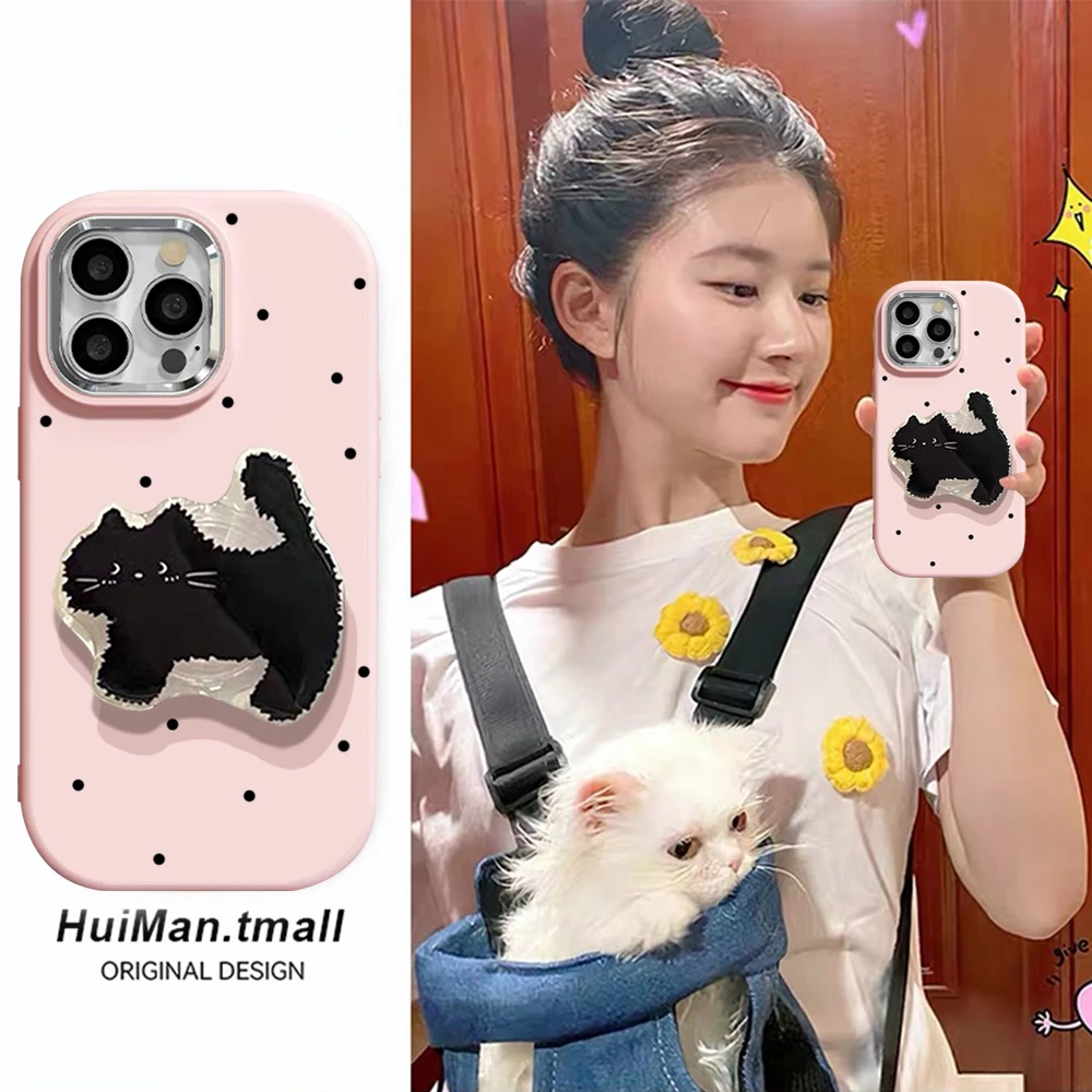 猫咪适用华为mate60苹果oppo小米15/14/13promax防摔vivo手机壳女