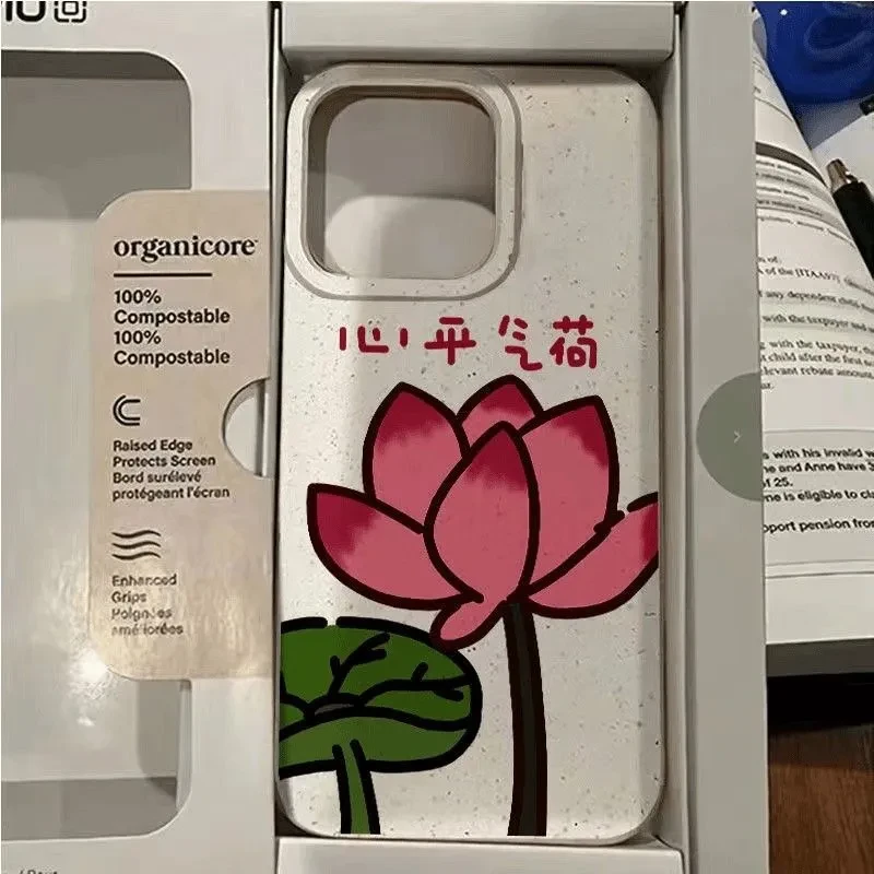 荷花适用华为mate60苹果oppo小米15/14/13promax防摔vivo手机壳女