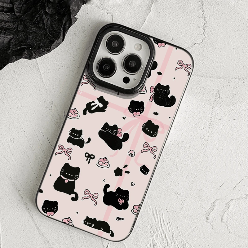 黑色猫咪适用iPhone苹果XR15/14/13/12/11promax轻薄软手机壳女A