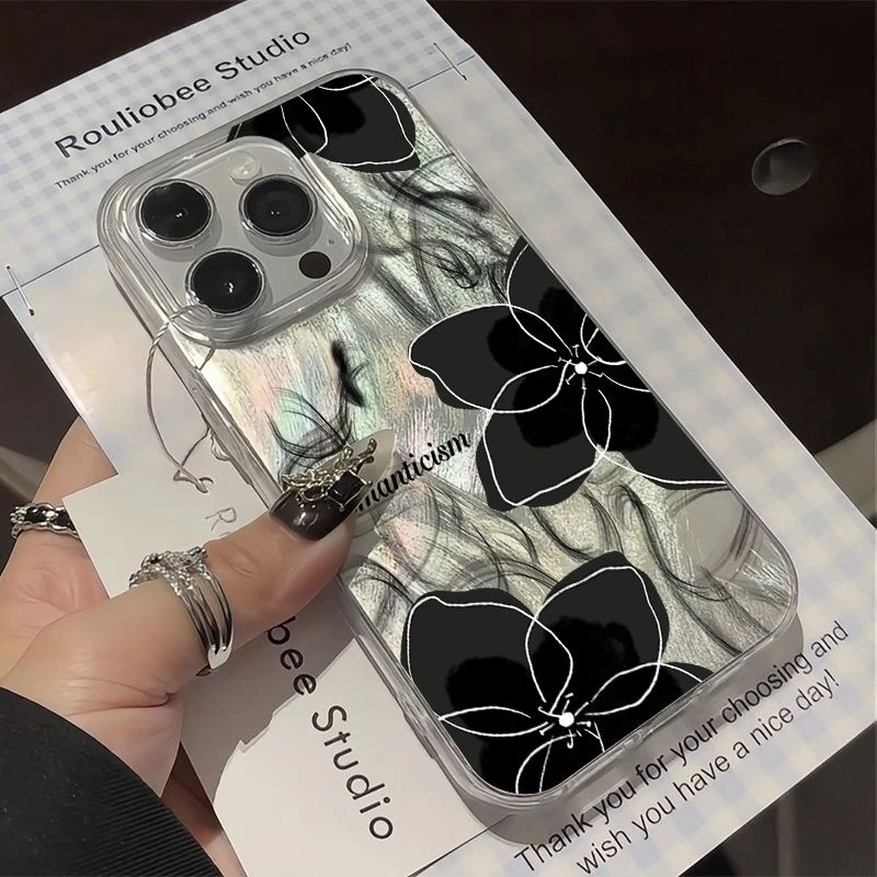羽纱轻奢花朵适用iphone15苹果14手机壳13promax华为vivo小米oppo