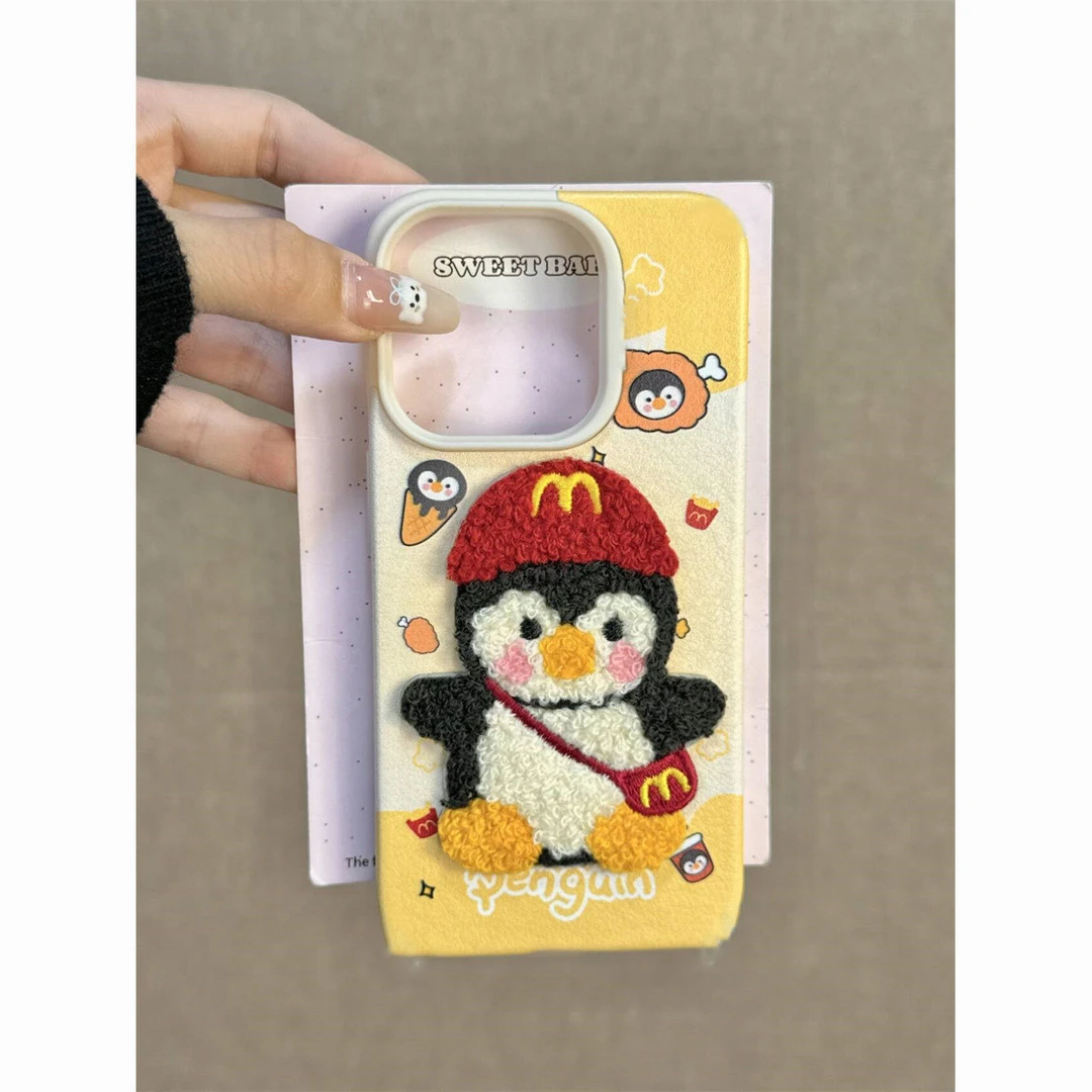 红帽企鹅适用华为mate60苹果oppo小米15/14/13pro防摔vivo手机壳