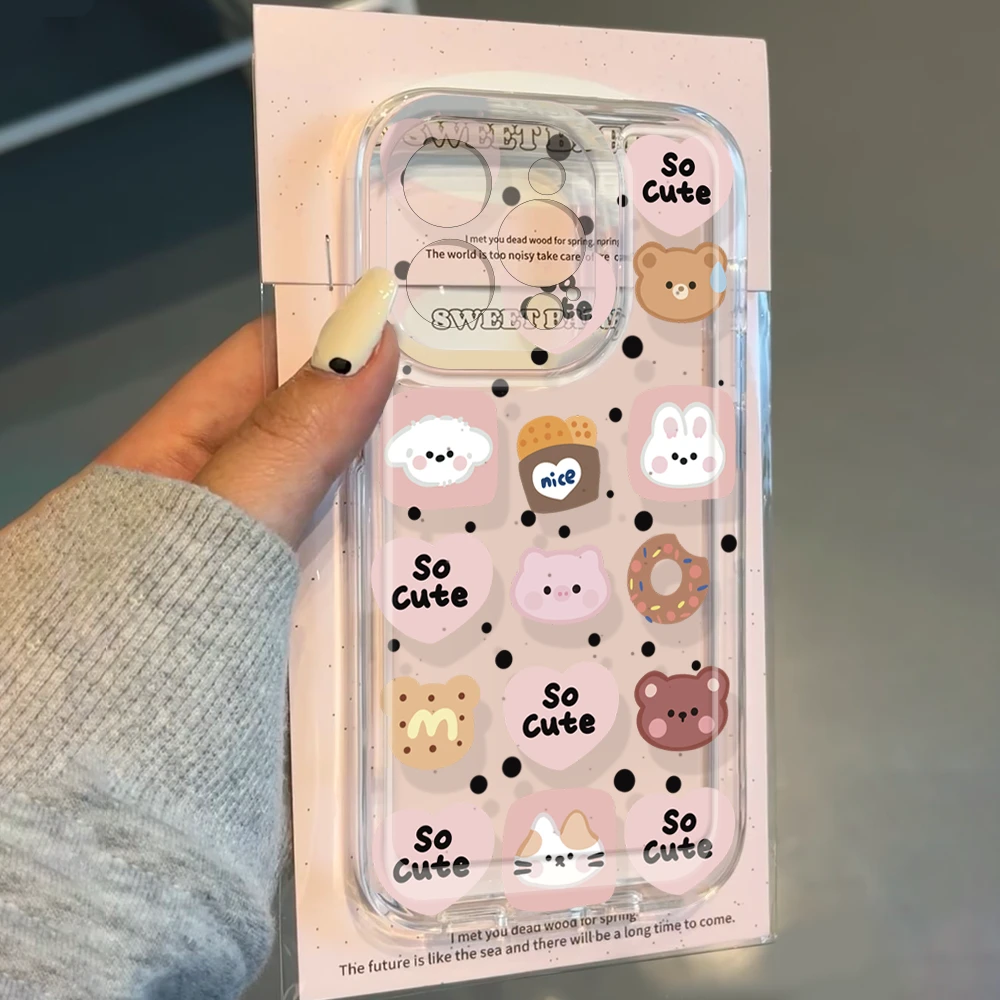 小熊适用华为mate60苹果oppo小米15/14/13promax防摔vivo手机壳女
