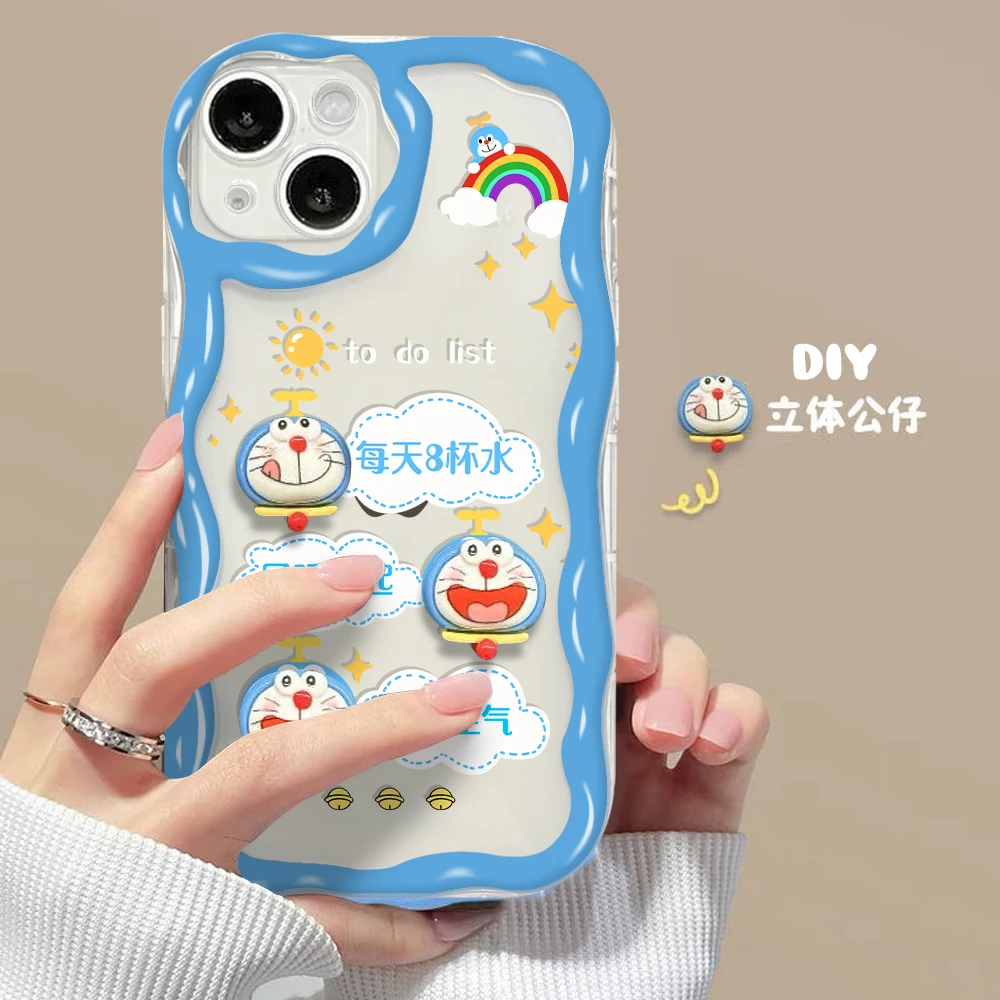 适用苹果/华为/OPPO/VIVO/小米F 可爱叮当猫清单卡通透明手机壳女