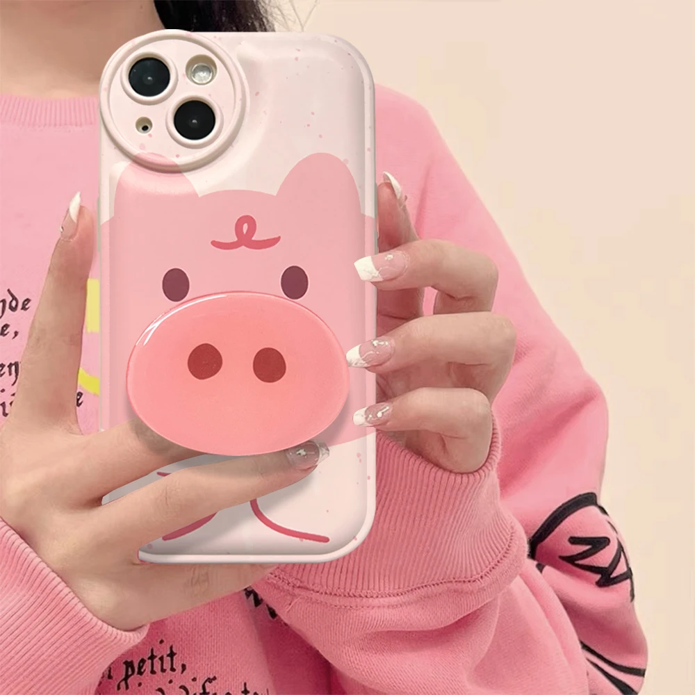 可爱大猪鼻子防摔气垫手机壳情侣 适用苹果/华为/OPPO/VIVO/小米