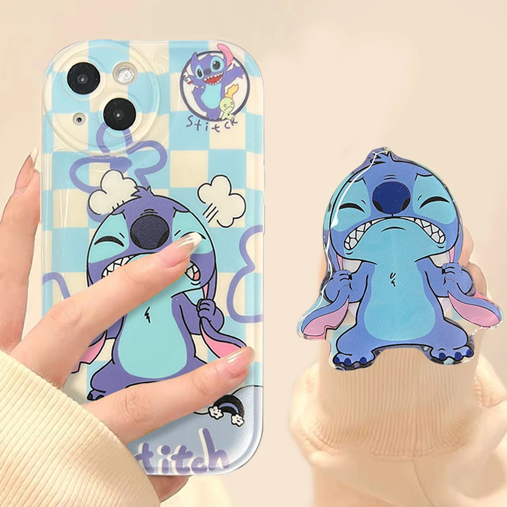 适用苹果/华为/OPPO/VIVO/小米Z 可爱拽耳史迪仔防摔全包手机壳女