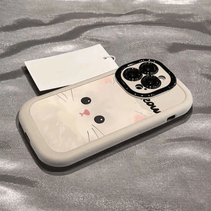 白猫适用华为mate60苹果oppo小米15/14/13promax防摔vivo手机壳女