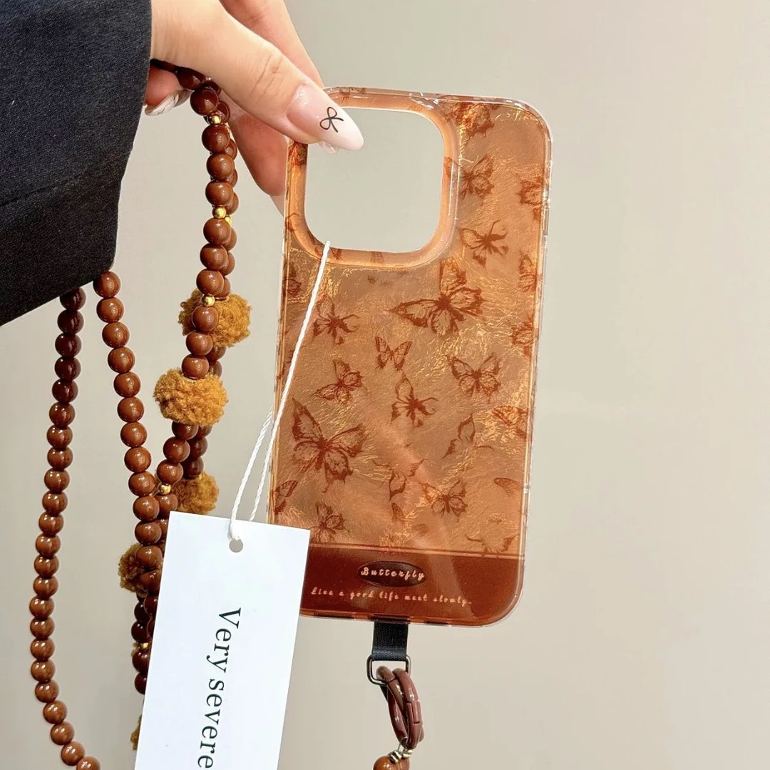 蝴蝶适用华为mate60苹果oppo小米15/14/13promax防摔vivo手机壳女