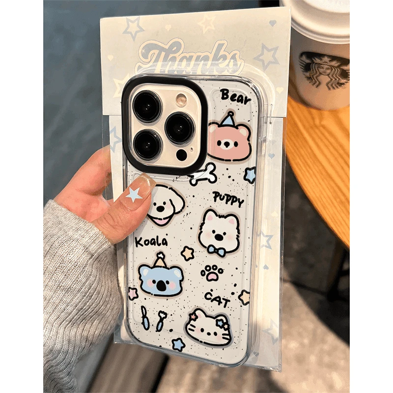 小狗适用华为mate60苹果oppo小米15/14/13promax防摔vivo手机壳女