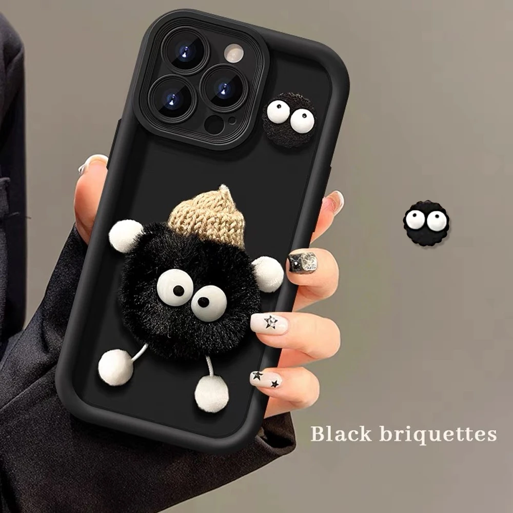 煤球公仔秋冬毛绒全包手机壳女款 适用华为/苹果/OPPO/VIVO/小米