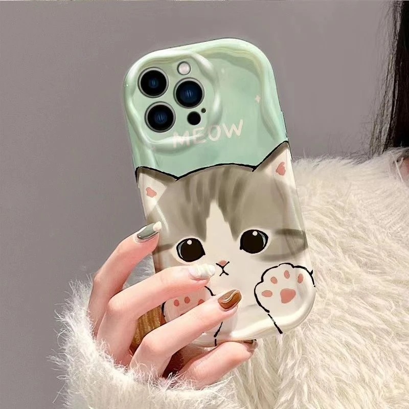 卖萌猫咪适用iphone15苹果14手机壳13promax华为vivo小米oppo红米
