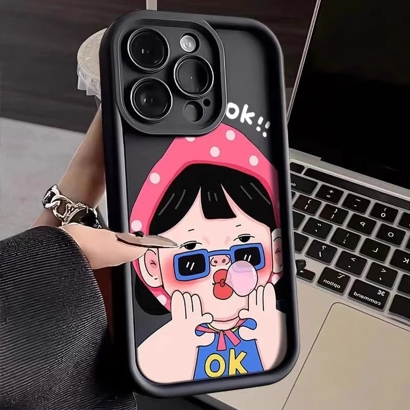 头巾女孩适用iphone15苹果14手机壳13promax华为vivo小米oppo红米