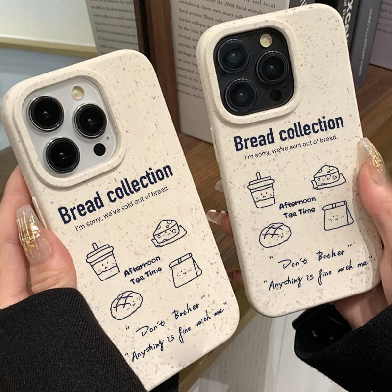 线条面包适用iphone15苹果14/13promax华为vivo小米轻薄手机壳女