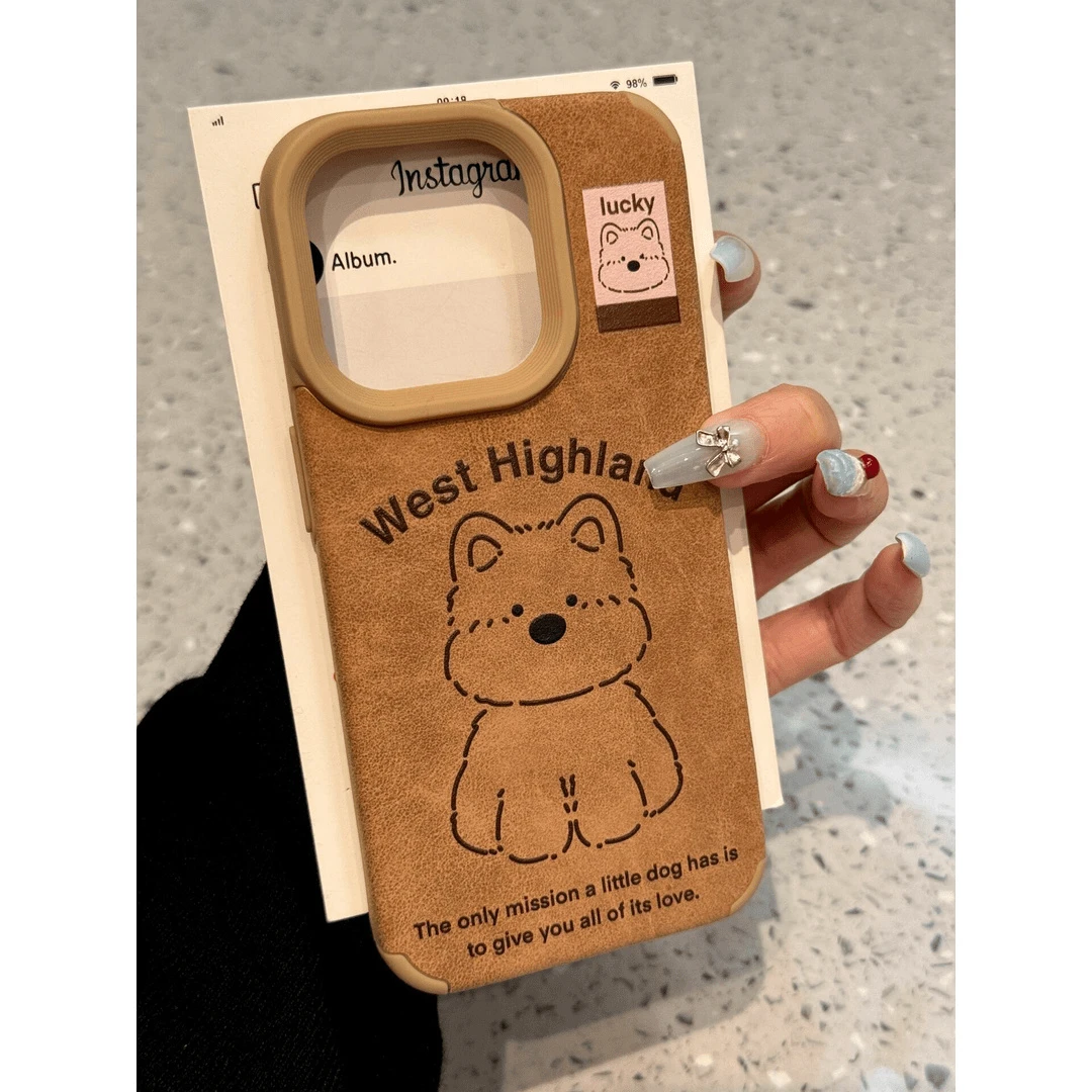 翻毛皮西高地小狗适用iPhone16/15ProMax苹果手机壳13/12可爱软胶