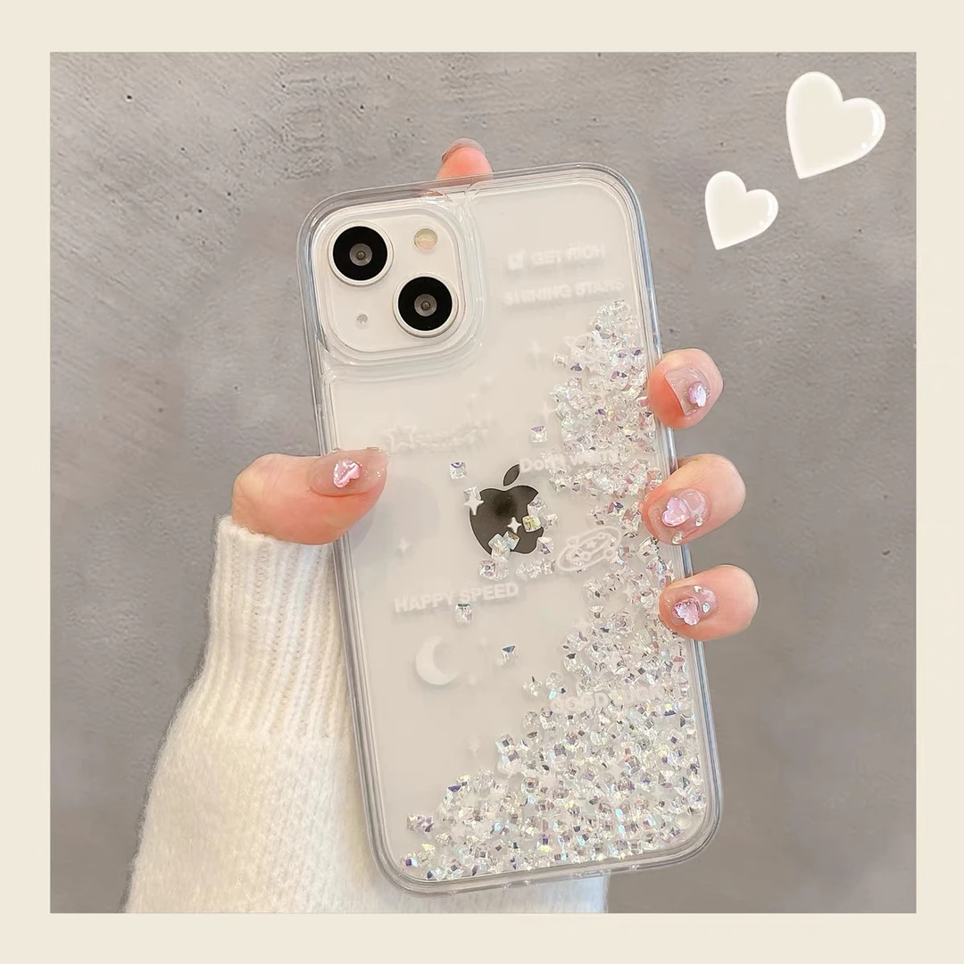 流沙闪钻适用iphone15苹果14手机壳13promax华为vivo小米oppo轻薄