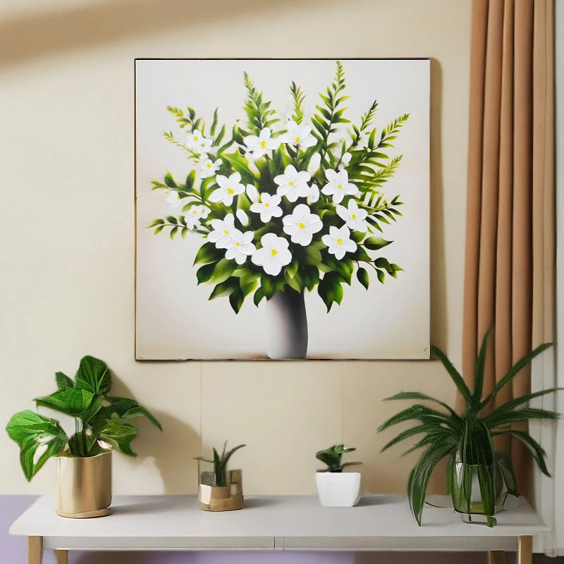 小清新︱缤纷生活手工油画装饰画现代轻奢简约玄关过道背景