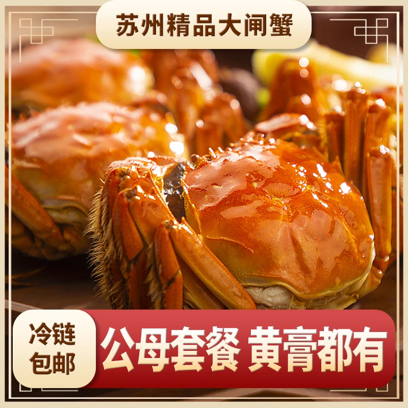「活蟹」苏州大闸蟹公4.1-3.8两母3.1-2.8两拍8发10只 冷链包邮