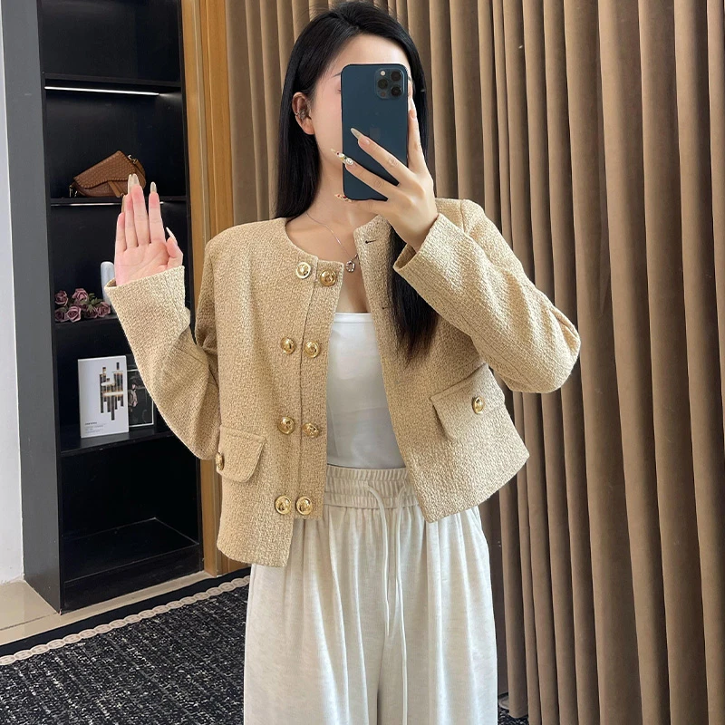 小香风穿搭外套2024新款秋冬年轻姐姐法式气质名媛酷飒风外搭开衫