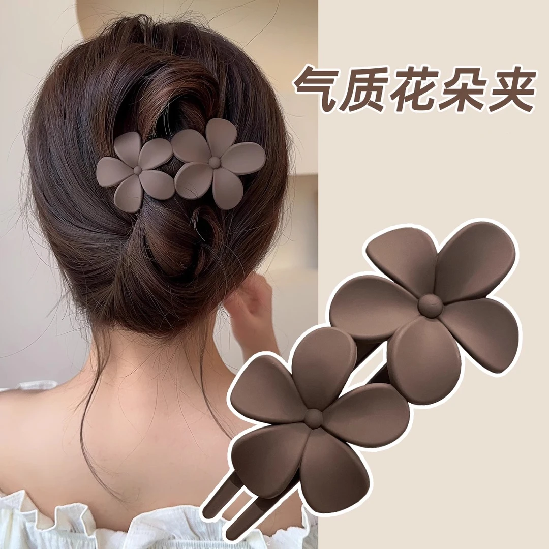 【9.9元2个】花朵鸭嘴夹花花抓夹盘发发夹后脑勺一字夹女发卡夹头饰