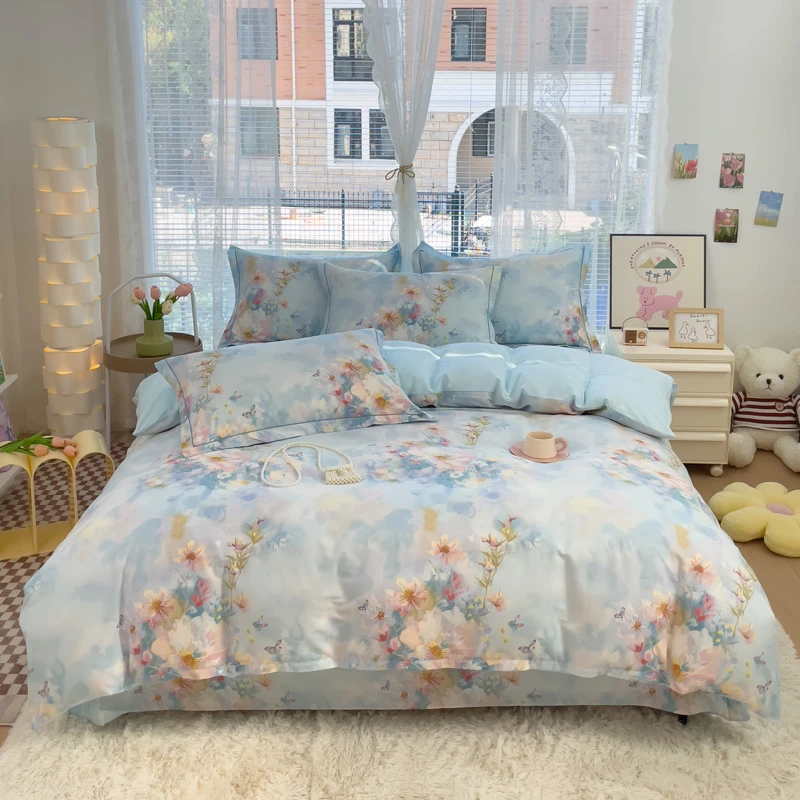 【四季款】100%全棉斜纹印花款三件套四件套单双人床床上品套件