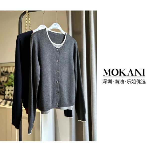 乐姐优选 | 「悦己」假两件拼接厚实长袖针织衫 M101501