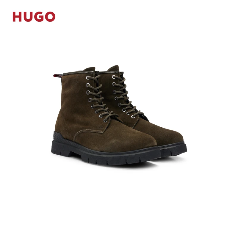 HUGO雨果男士 新款经典时尚潮流细节装饰系带靴子50522981