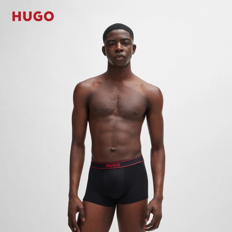 HUGO雨果男士24秋季新款休闲舒适印花弹力棉质内裤50517873