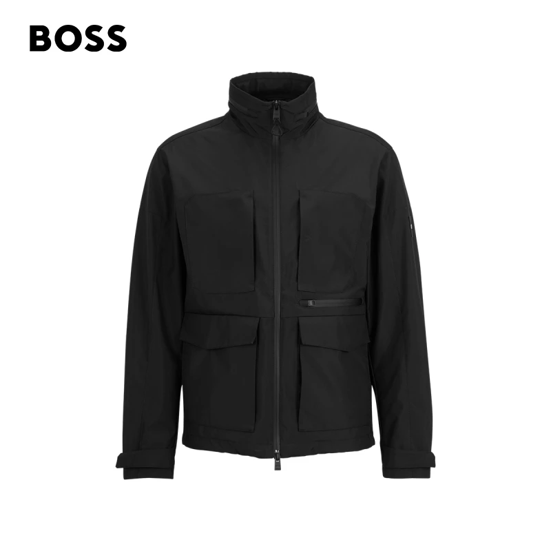 BOSS雨果博斯男士2023新款防泼水防撕裂立领反光元素夹克50485094