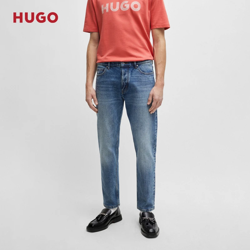【砂洗复古】HUGO雨果中腰直筒版型怀旧砂洗独特复古牛仔裤50511326