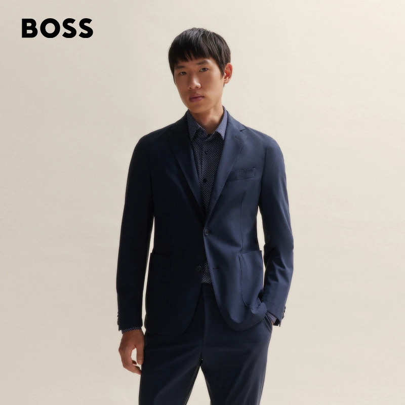 BOSS博斯 Performance威尔士亲王抗皱可机洗弹力男士西装50509562