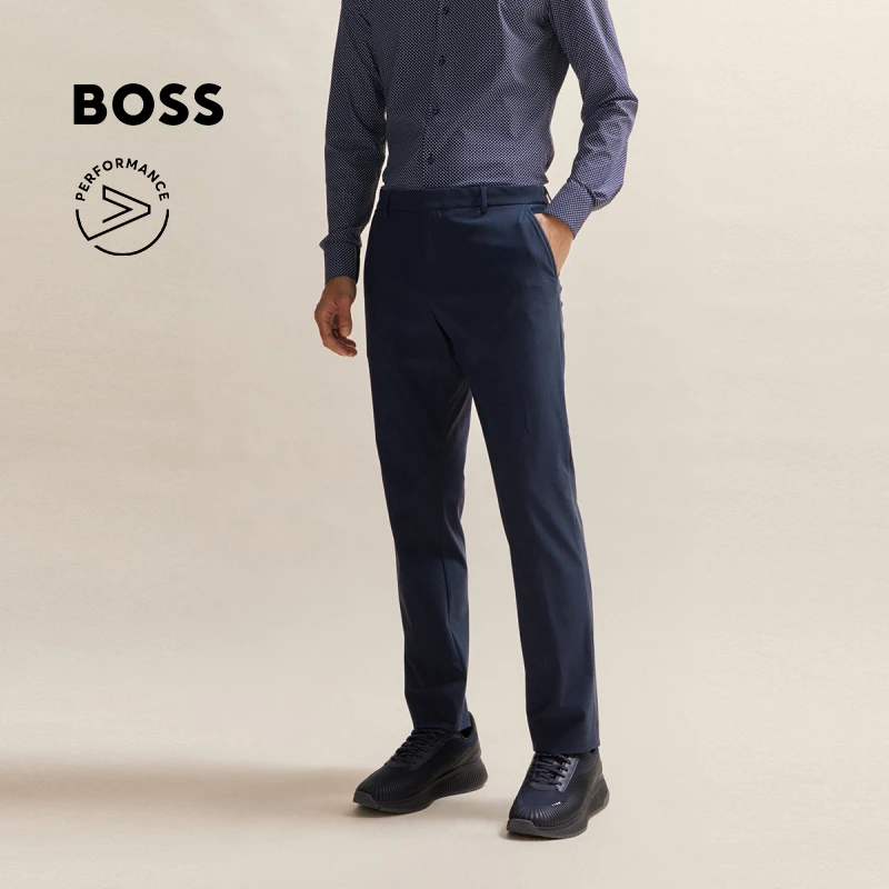 【抗皱可机洗】BOSS博斯Performance商务肌理感向弹力长裤50509540