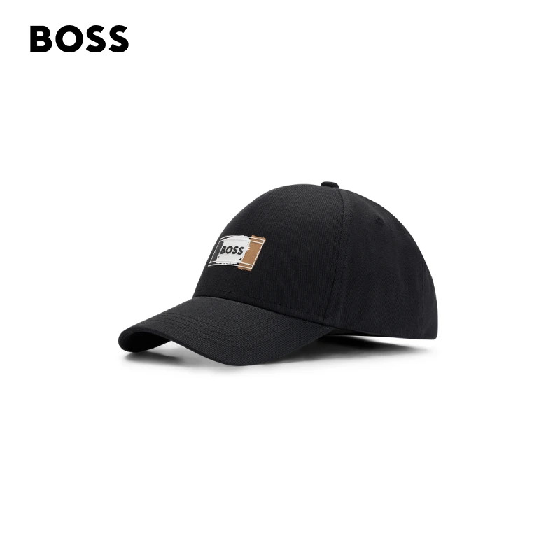 BOSS博斯男士  新款徽标印花棉质斜纹布鸭舌帽50532948
