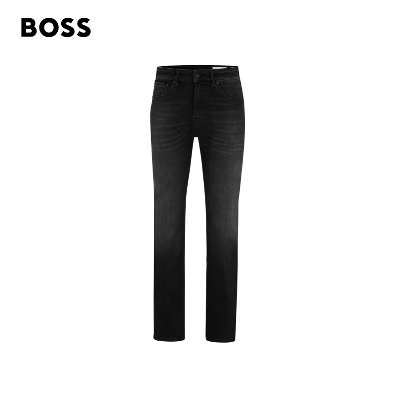 BOSS博斯男士2024早春新款黑色休闲弹力常规版型牛仔裤50508521