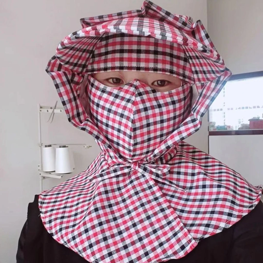 春秋款户外劳动帽子口罩吸汗透气遮阳防晒防紫外线防尘防风沙帽