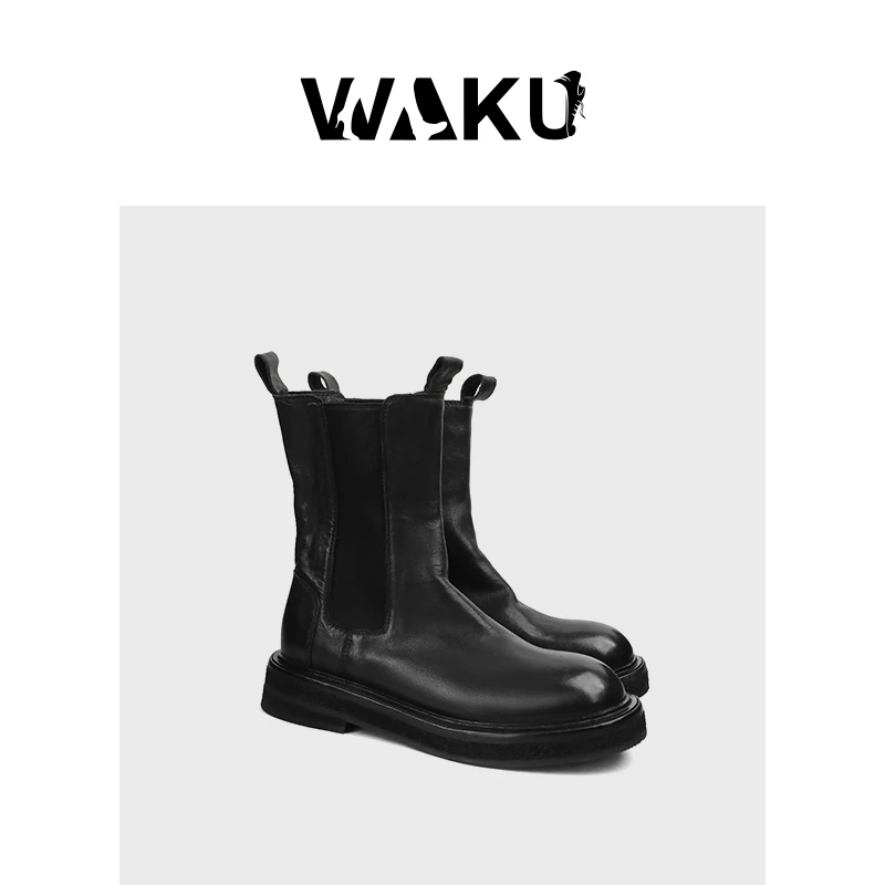 中筒马丁靴秋冬显瘦靴切尔西靴烟筒靴(马皮羊皮可选)