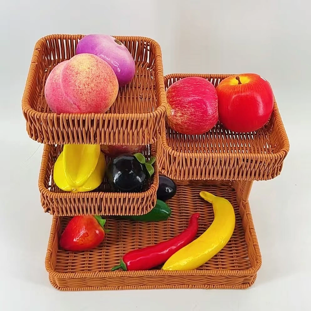 C15棕色多层水果收纳水果篮置物架