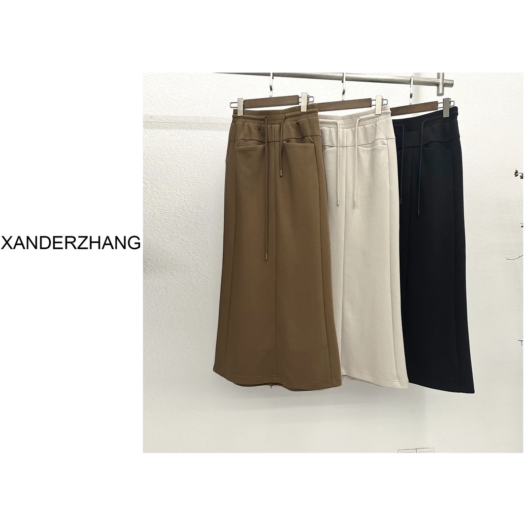 山大张秋冬显瘦长款时尚开叉鱼尾裙松紧腰半身裙YBH1F329