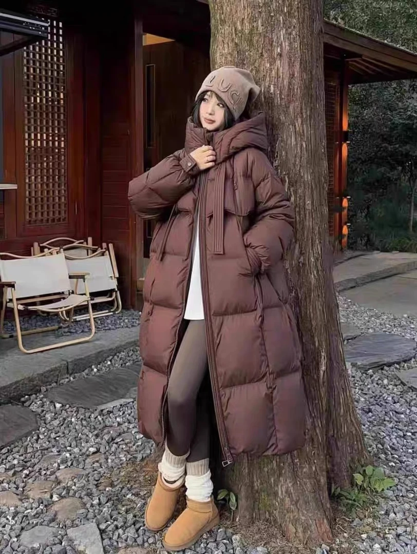 2024冬季新款韩版羽绒服女外套加厚连帽大被子时尚外套爆款女保暖