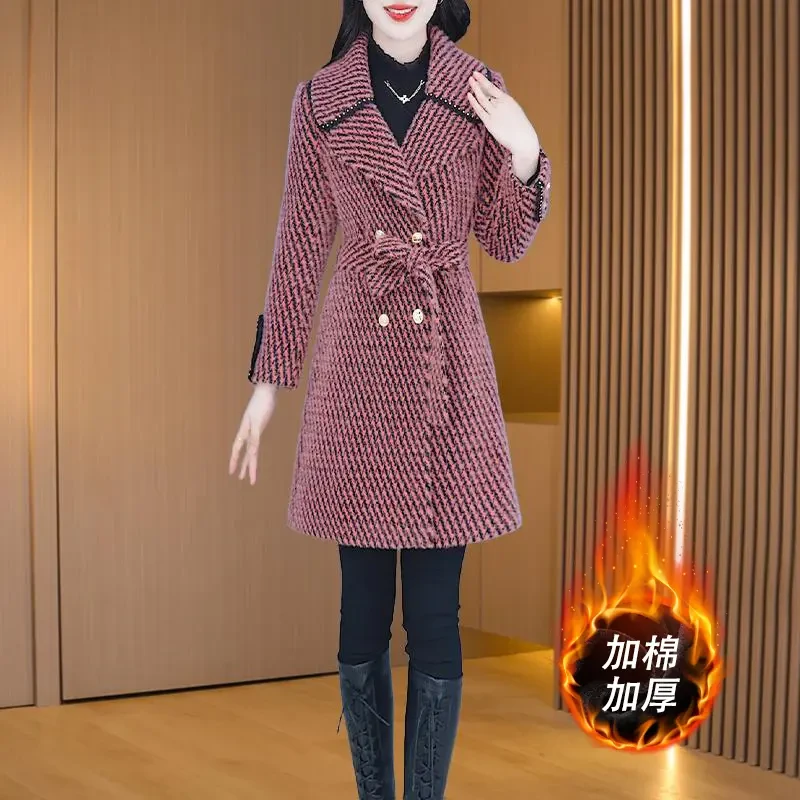 小香风毛呢外套女秋冬2025新款爆款贵夫人品牌妈妈本命年加棉大衣