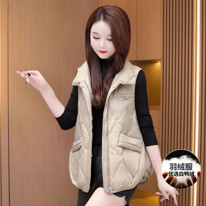 九江羽绒服马甲女士短款2025新款秋冬欧货爆款小个子外穿马夹背心