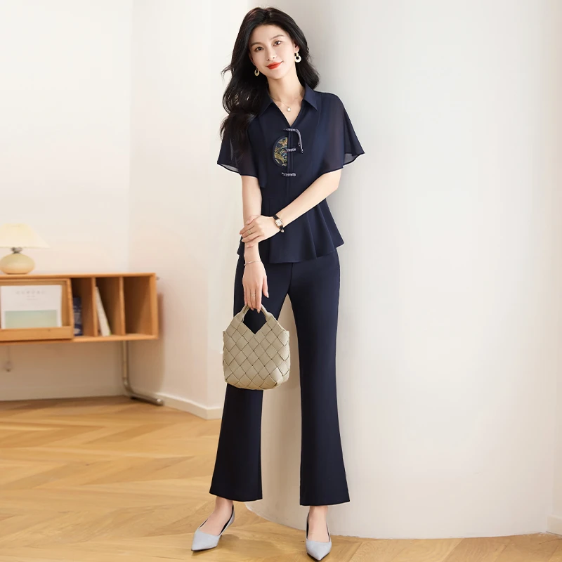 杭州品牌两件套装2025女夏阔太太新中式高级感十三行气质时尚洋气